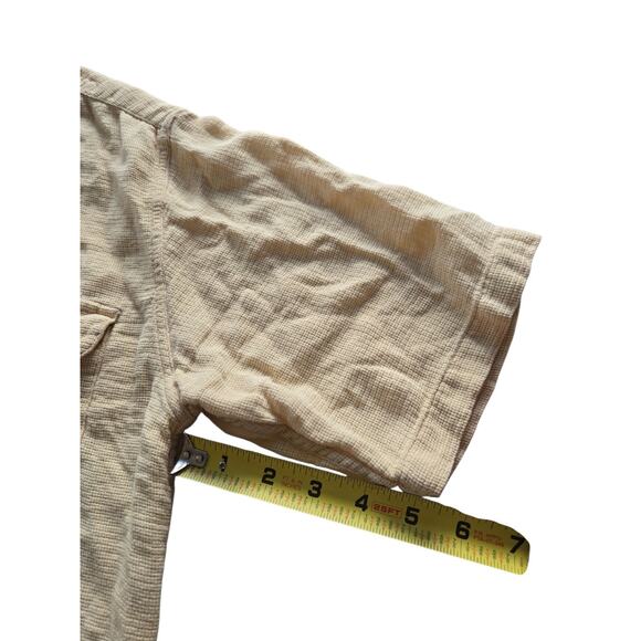 Banana Republic Button Up Short Sleeve Double Pockets Yellow 1980 Vintage Medium - Picture 6 of 14